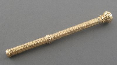 Appraisal: A nineteenth century gold propelling pencil with stylized Prince of