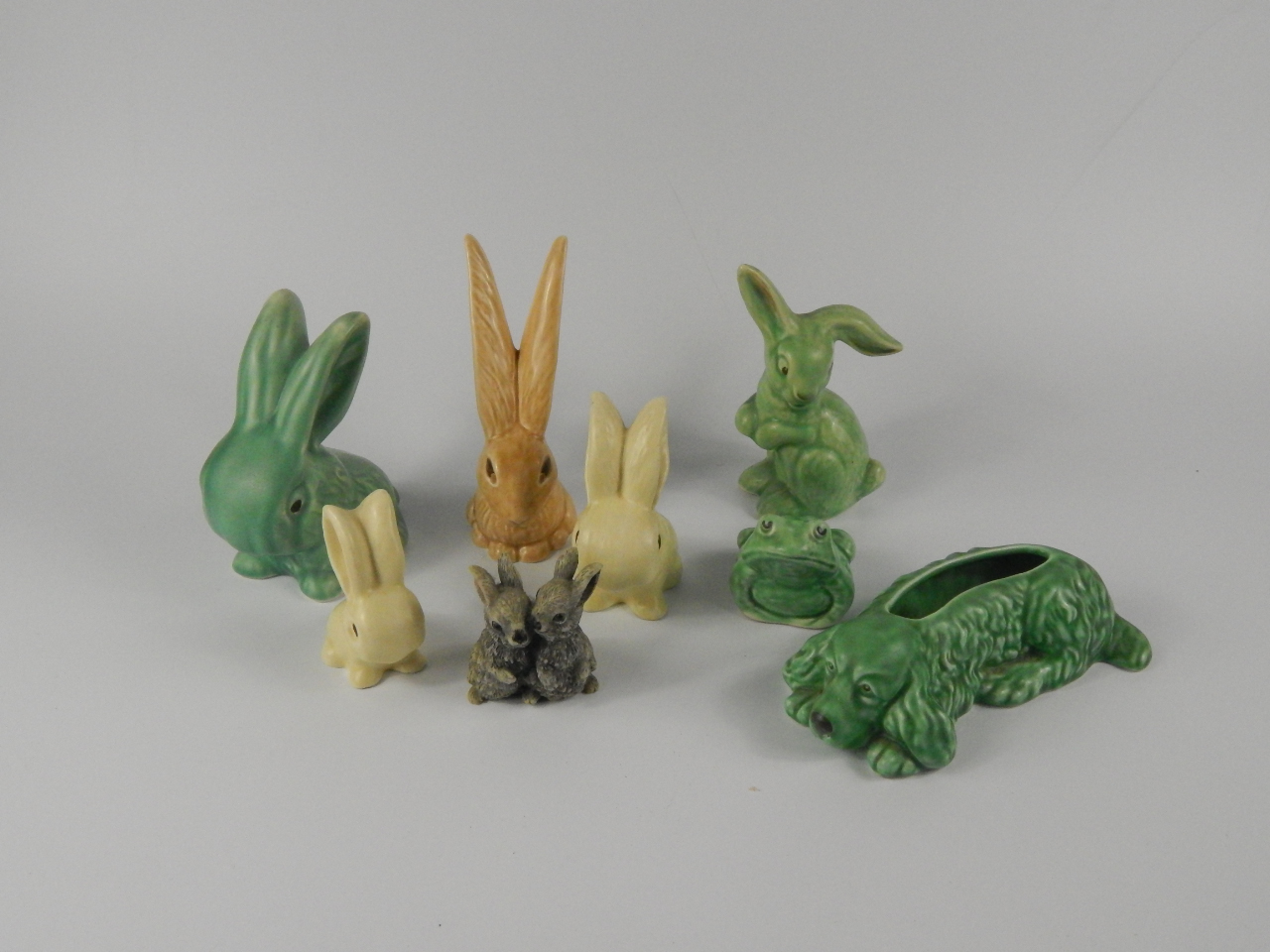 Appraisal: Sylvac animals comprising four rabbits a hare dog planter and