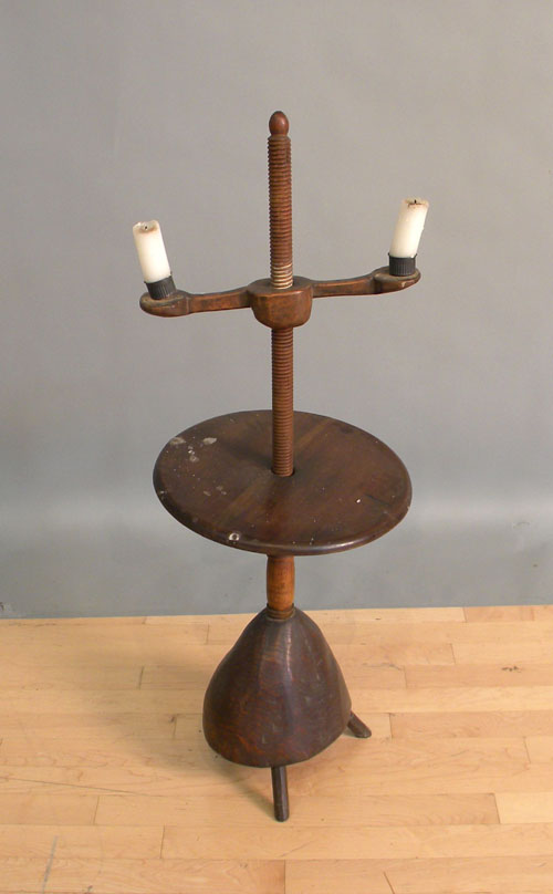 Appraisal: Primitive adjustable candlestand early th c h