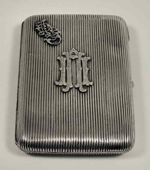 Appraisal: An early th Century Russian silver rectangular cigar case of