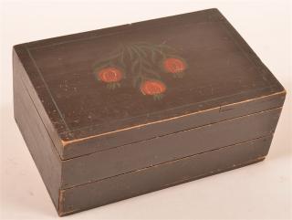 Appraisal: Late th Century Paint Decorated Trinket Box Signed and dated