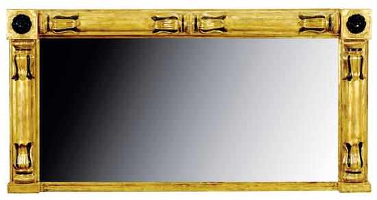 Appraisal: Regency carved giltwood overmantel mirror early th century rectangular frame