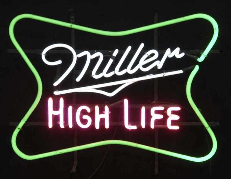 Appraisal: Miller High Life Soft Cross Neon Sign Description s to