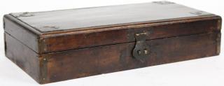 Appraisal: Antique Chinese Hardwood Document Box The rectangular box mounted with