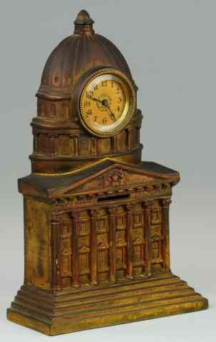 Appraisal: CAPITOL BUILDING STILL BANK WITH CLOCK Extremely rare example cast