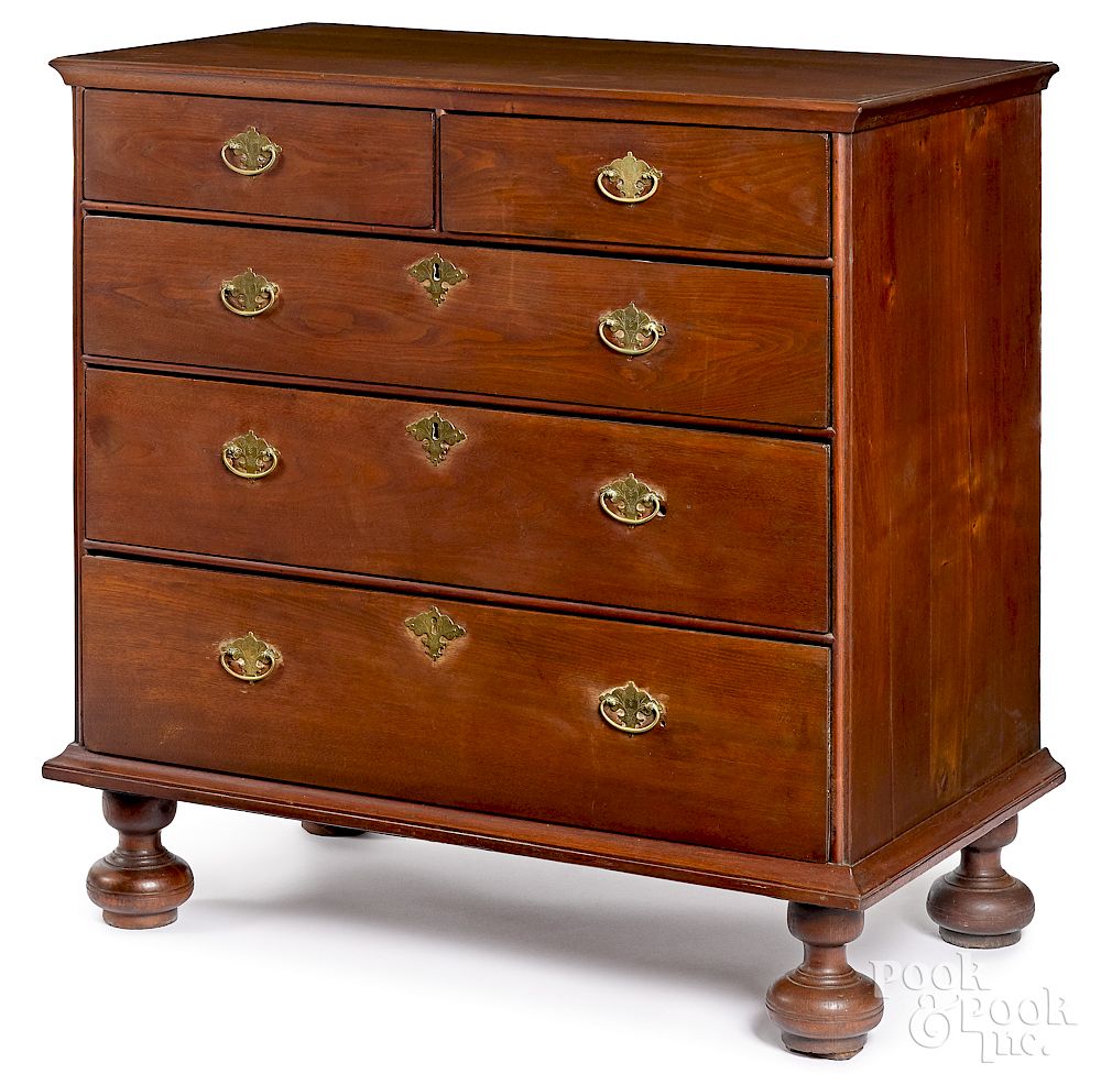 Appraisal: Philadelphia William and Mary walnut chest of drawers Exclusive on