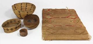 Appraisal: lot of Associated Native American basketry and weaving group lot