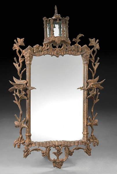 Appraisal: A Chinese Chippendale style mirror height ft in width in