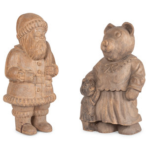 Appraisal: Two Folk Art Wooden Carvings th Century comprising Santa Claus