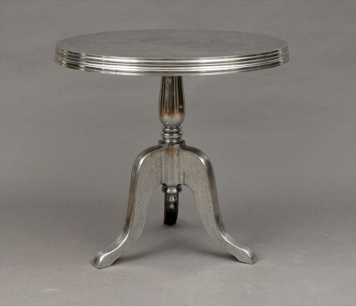 Appraisal: Contemporary Aluminum Tripod Table in in diam