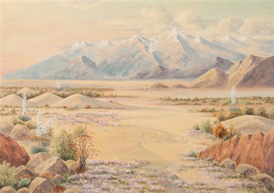 Appraisal: L Cowan American th century Western Landscape oil on canvas