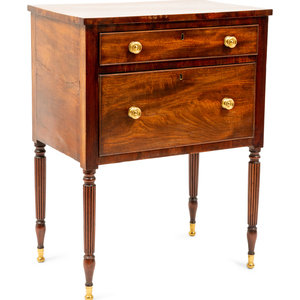 Appraisal: A Mahogany Nightstand American th Century with brass pulls and