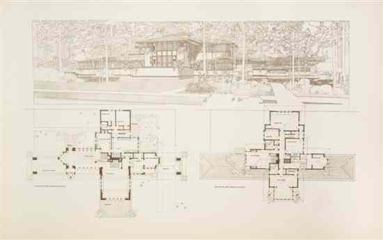 Appraisal: ARCHITECTURE WRIGHT FRANK LLOYD Buildings Plans and Designs Text by