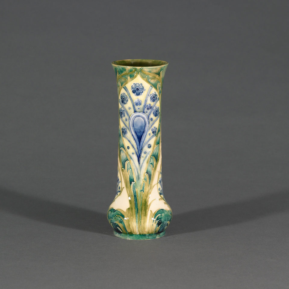 Appraisal: Macintyre Moorcroft Peacock Feather Vase c - printed mark in