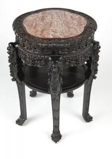 Appraisal: A Chinese export carved hardwood table Late th early th