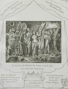 Appraisal: William Blake Lithograph Lithograph So the Lord blessed the latter