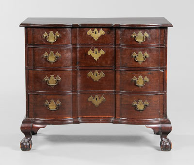 Appraisal: American Chippendale Block-Front Chest Boston or Salem Massachusetts th century