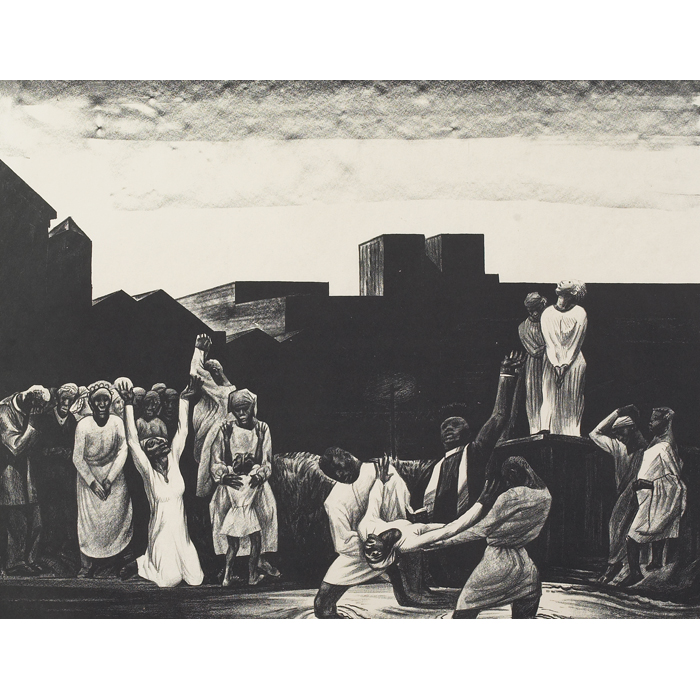 Appraisal: Donald Magnus Mattison American - Baptism c lithograph x pencil