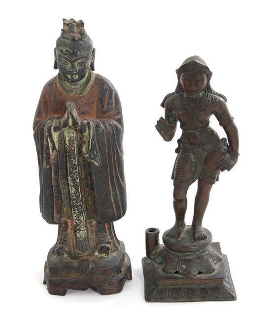 Appraisal: Asian bronze Deity figures early th century H and pcs