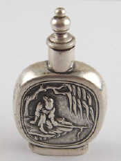 Appraisal: A Chinese silver perfume bottle with raised scenes of a