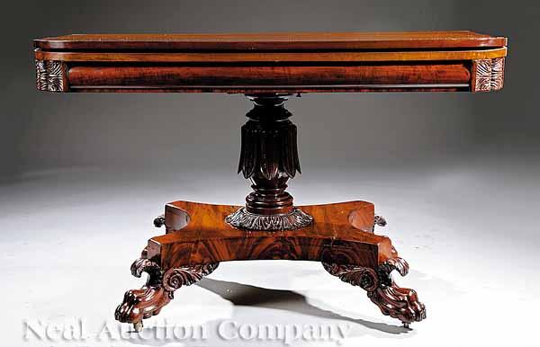 Appraisal: An American Classical Carved Mahogany Table c - attributed to