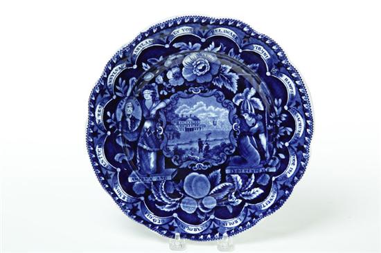 Appraisal: HISTORICAL BLUE STAFFORDSHIRE PLATE England nd quarter- th century Dark