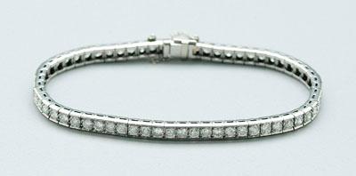 Appraisal: Diamond and platinum bracelet round brilliant-cut diamonds H color SI