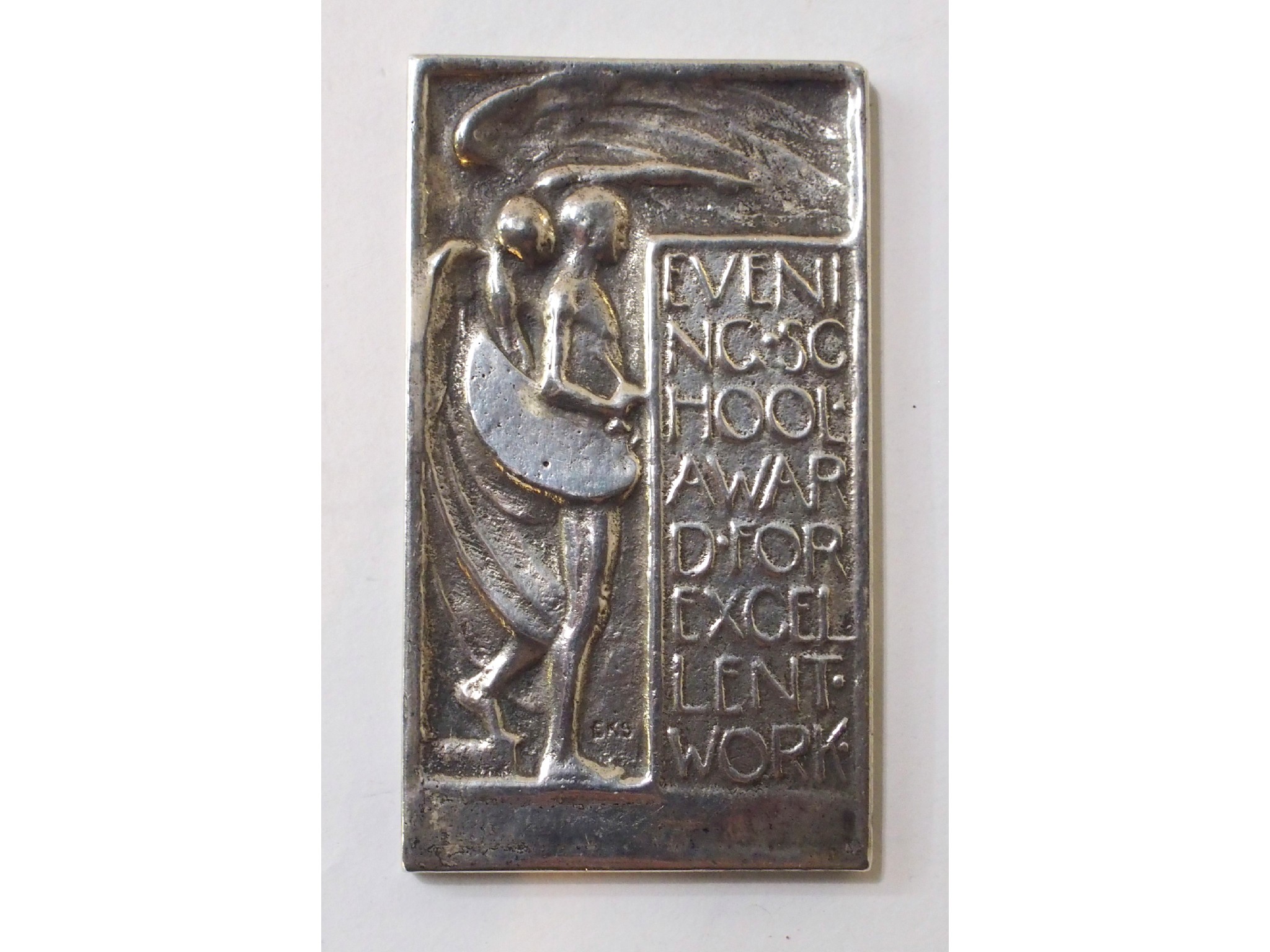 Appraisal: A white metal award plaque - The Glasgow School of