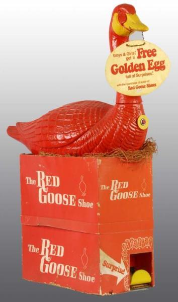 Appraisal: Electric Red Goose Golden Egg Advertising Display Description Plastic Working