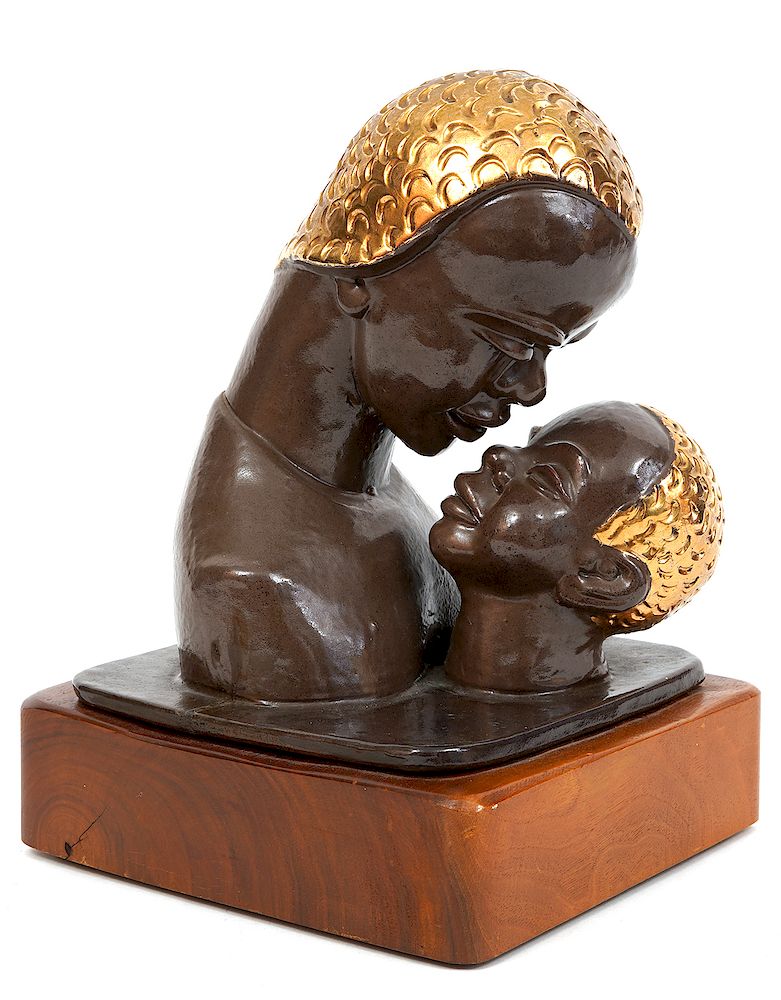 Appraisal: Jarko Zavi Ceramic Figure of Mother and Child Signed Jarko