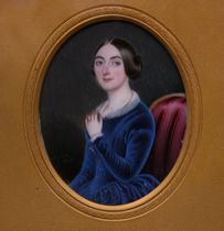 Appraisal: J Mills English Dated Miniature portrait of Henrietta Hay Oil