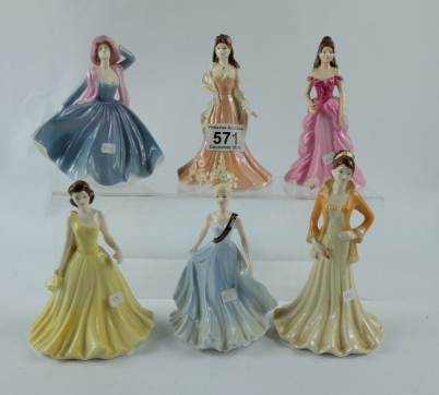 Appraisal: Coalport small lady figures Royal Caledonian Ball The Rainbow Ball