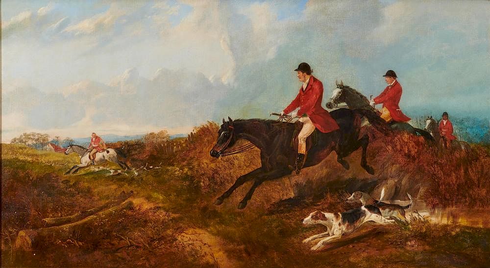 Appraisal: WILLIAM JOSEPH SHAYER English - Hunting Scene oil on canvas