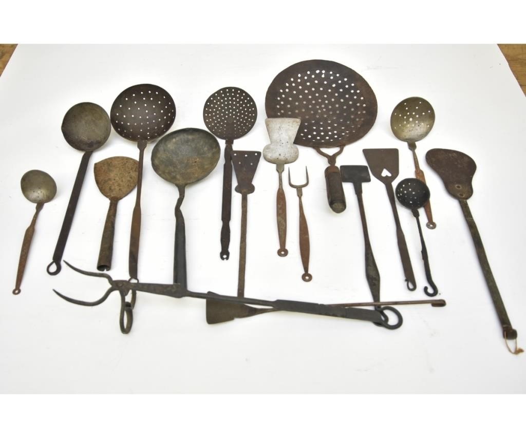 Appraisal: Seventeen pieces of iron cookware mostly th c to include