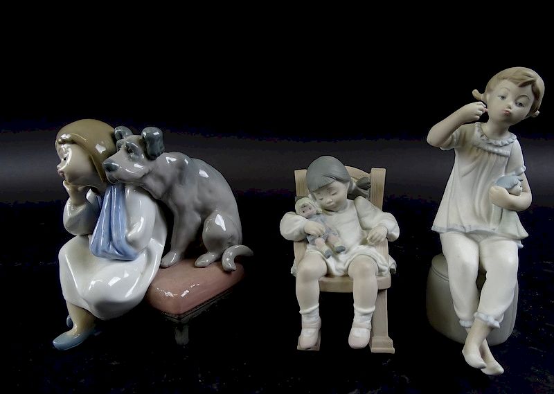 Appraisal: Lladro Porcelain Figures Collection of Lladro Porcelain Figures Little Girl