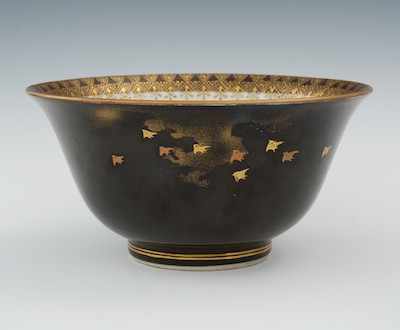 Appraisal: A Kutani Bowl signed Taniguchi Porcelain footed bowl with black