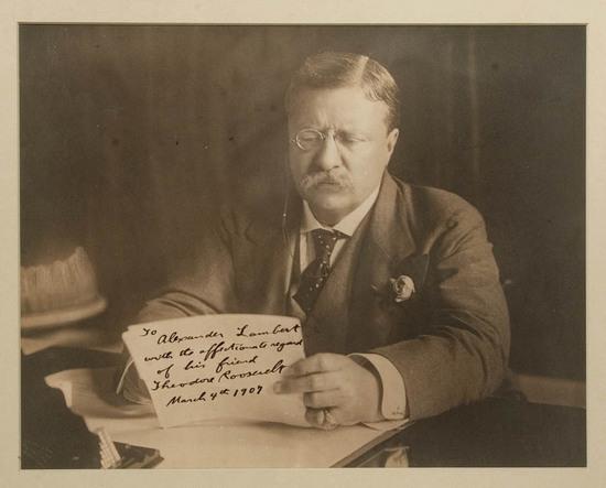 Appraisal: PRESIDENTS - ROOSEVELT Theodore Signed and inscribed photograph as President