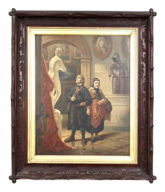 Appraisal: A Continental Lithograph after E Stammel depicting an elderly couple