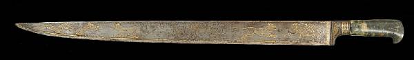 Appraisal: An Indian short sword th century Straight inch single edged