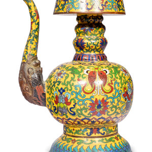 Appraisal: A Chinese Cloisonn Enamel Penba Ewer LATE TH CENTURY EARLY