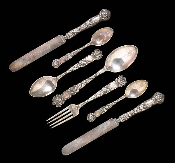 Appraisal: A sterling partial flatware setThe Alvin Co Provident RIBridal Rose