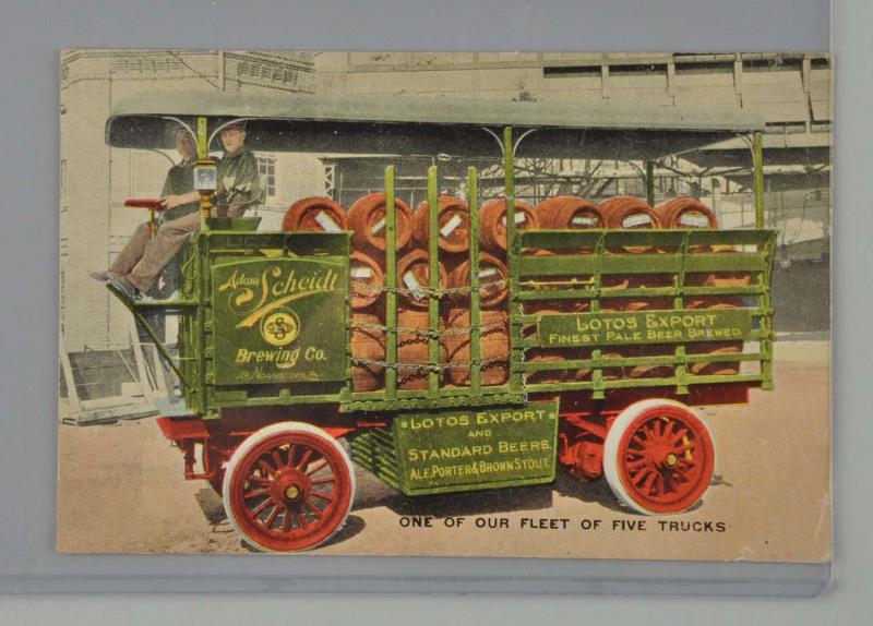 Appraisal: Adam Scheidt Brewing Co Advertising Postcard This color card depicts