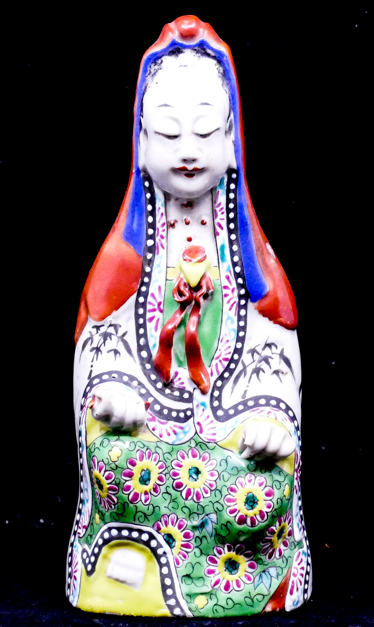 Appraisal: Old Chinese Porcelain Guanyin Enameled Figure- '' with some chips