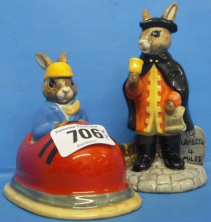 Appraisal: Royal Doulton Bunnykins Figures Town Crier DB and Dodgem DB