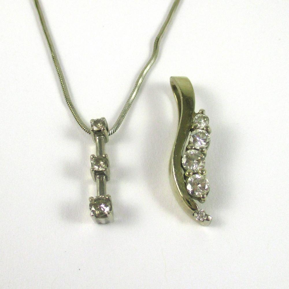 Appraisal: TWO ARTICLES OF DIAMOND AND WHITE GOLD JEWELRY including a