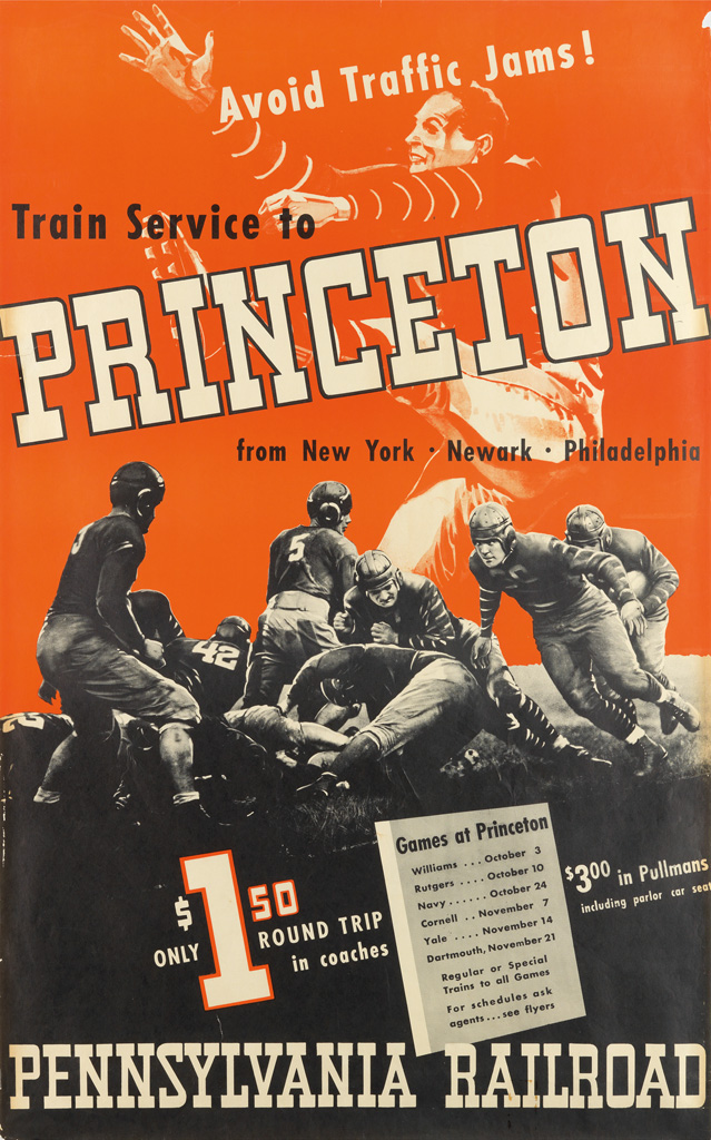 Appraisal: DESIGNER UNKNOWN TRAIN SERVICE TO PRINCETON PENNSYLVANIA RAILROAD x inches