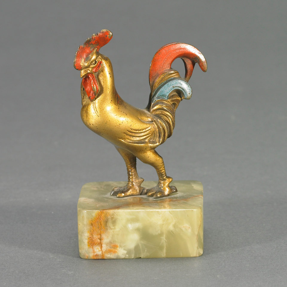 Appraisal: Small Austrian Cold Painted and Gilt Bronze Figure of a