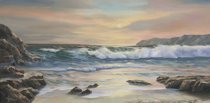 Appraisal: William Hoffman American - Untitled seascape at dusk Oil on