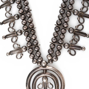 Appraisal: Navajo Silver Squash Blossom Necklace second quarter - mid th