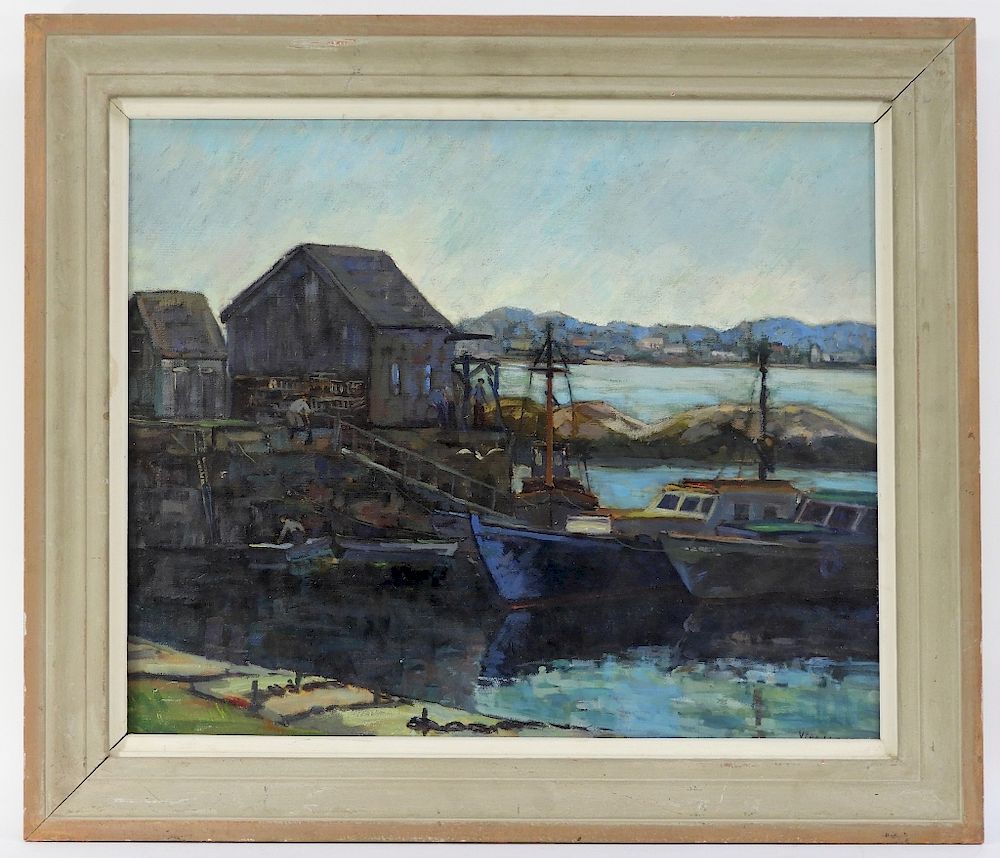 Appraisal: Vera Owen Impressionist Gloucester Harbor Painting Vera H Owen United